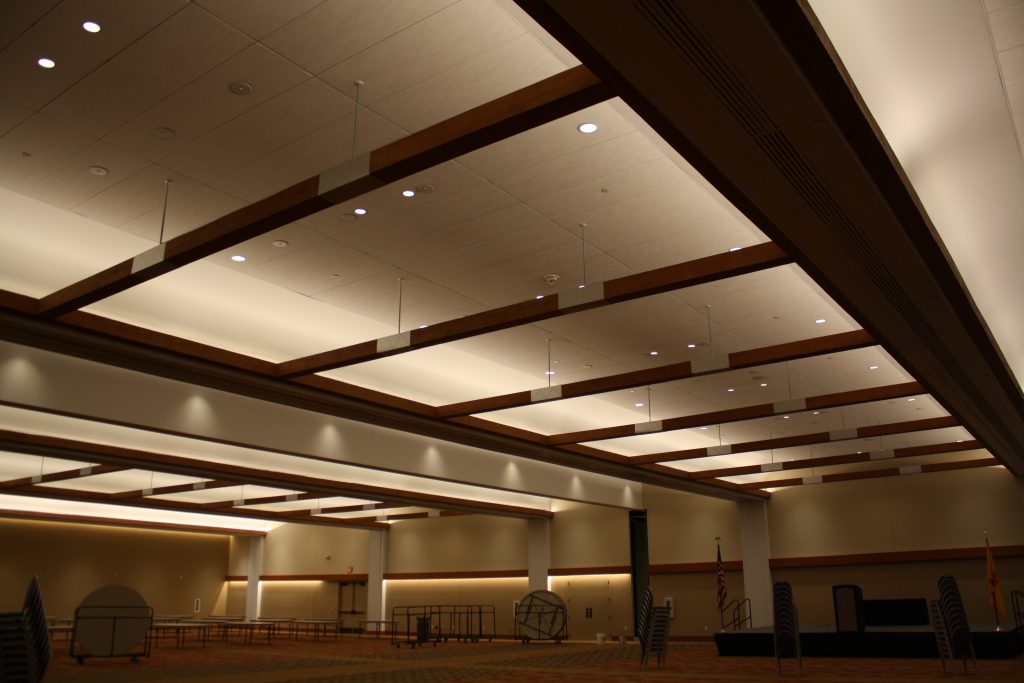 Albuquerque Convention Center renovation, faux beams in the ballroom