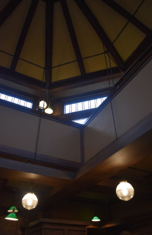 Octagonal roof at Lloyd Wright Home and Studio museum.