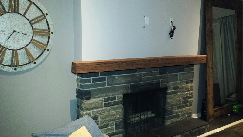 Gurpreet's mantel looks vividly realistic on his real stone fireplace.