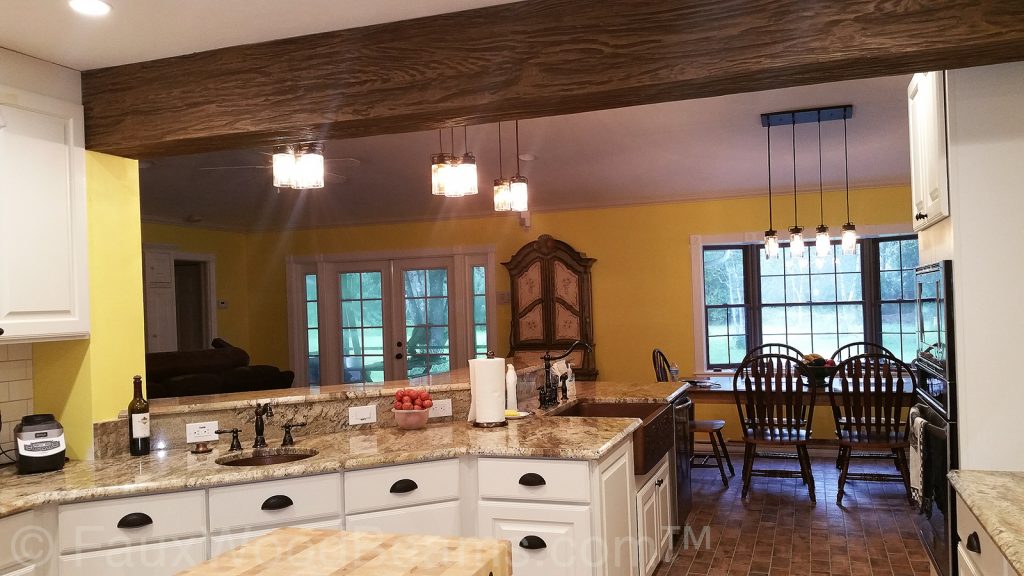 How to divide a room with a ceiling beam 