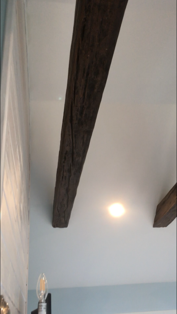 The Custom Timber Beam was slotted over the wooden support planks.