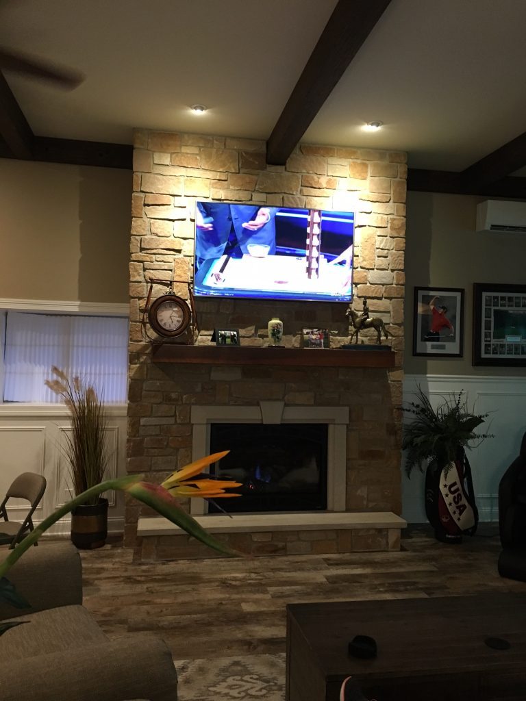 Living room fireplace