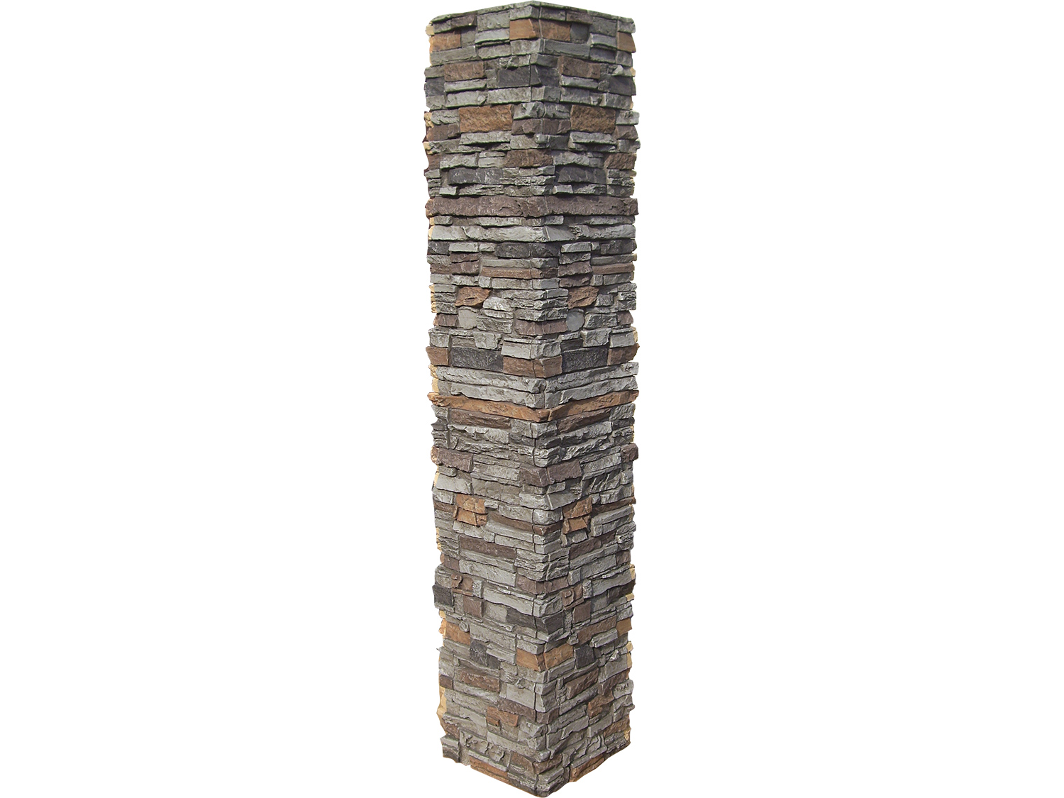 Colorado Dry Stack Stone Column Wrap - Motley Gray