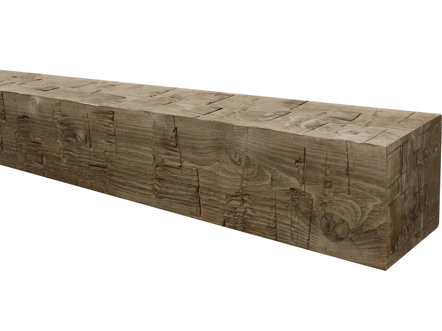 Traditional Hewn Wood Mantel - Barron Designs