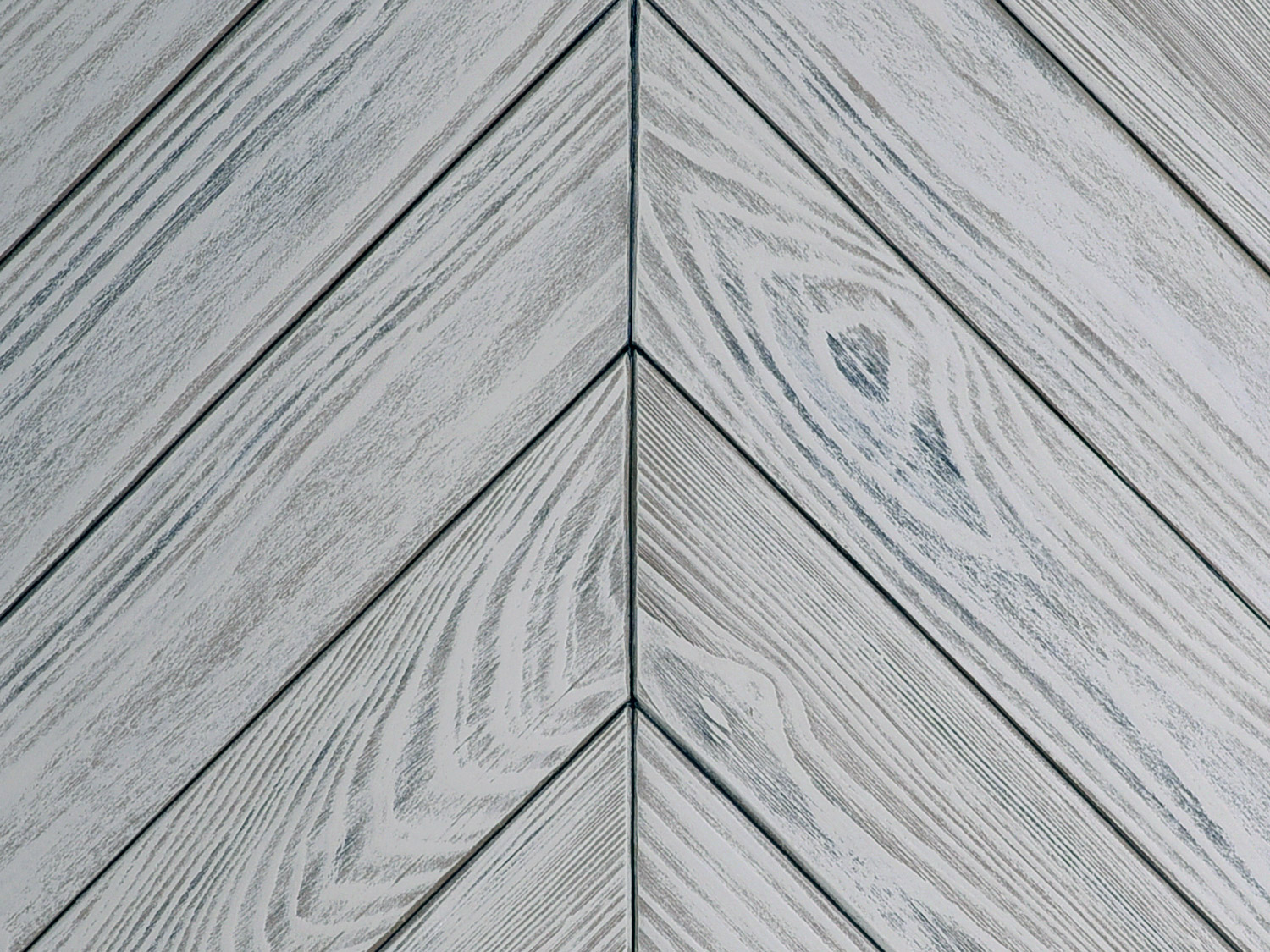 Chevron Faux Wood Wall Panel - White Washed Gray