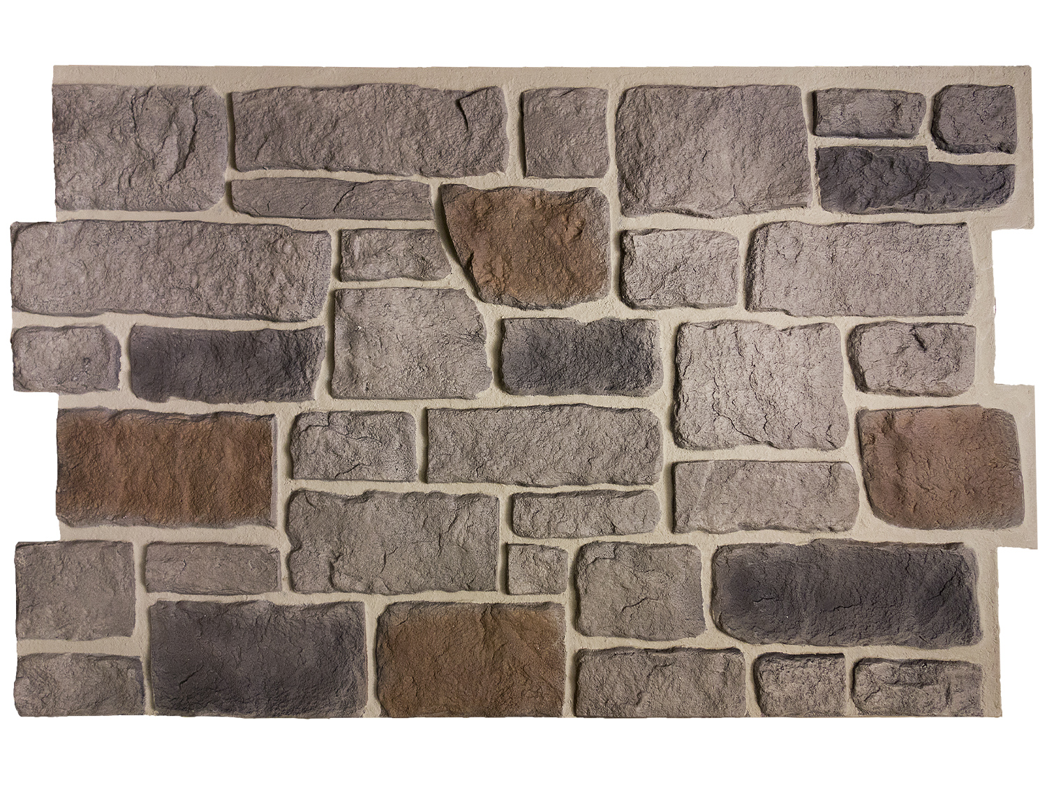 Hampton Cobblestone Faux Stone Wall Panel - Smoke