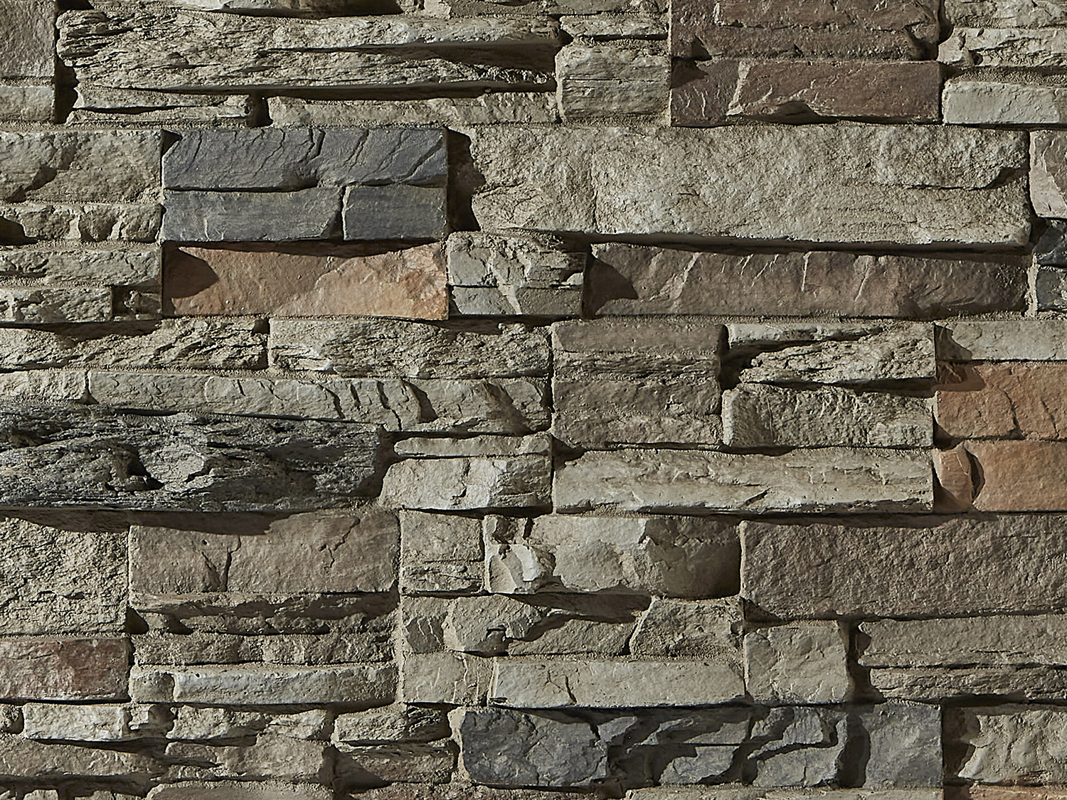 Colorado Dry Stack Faux Stone Wall Panel - Motley Gray