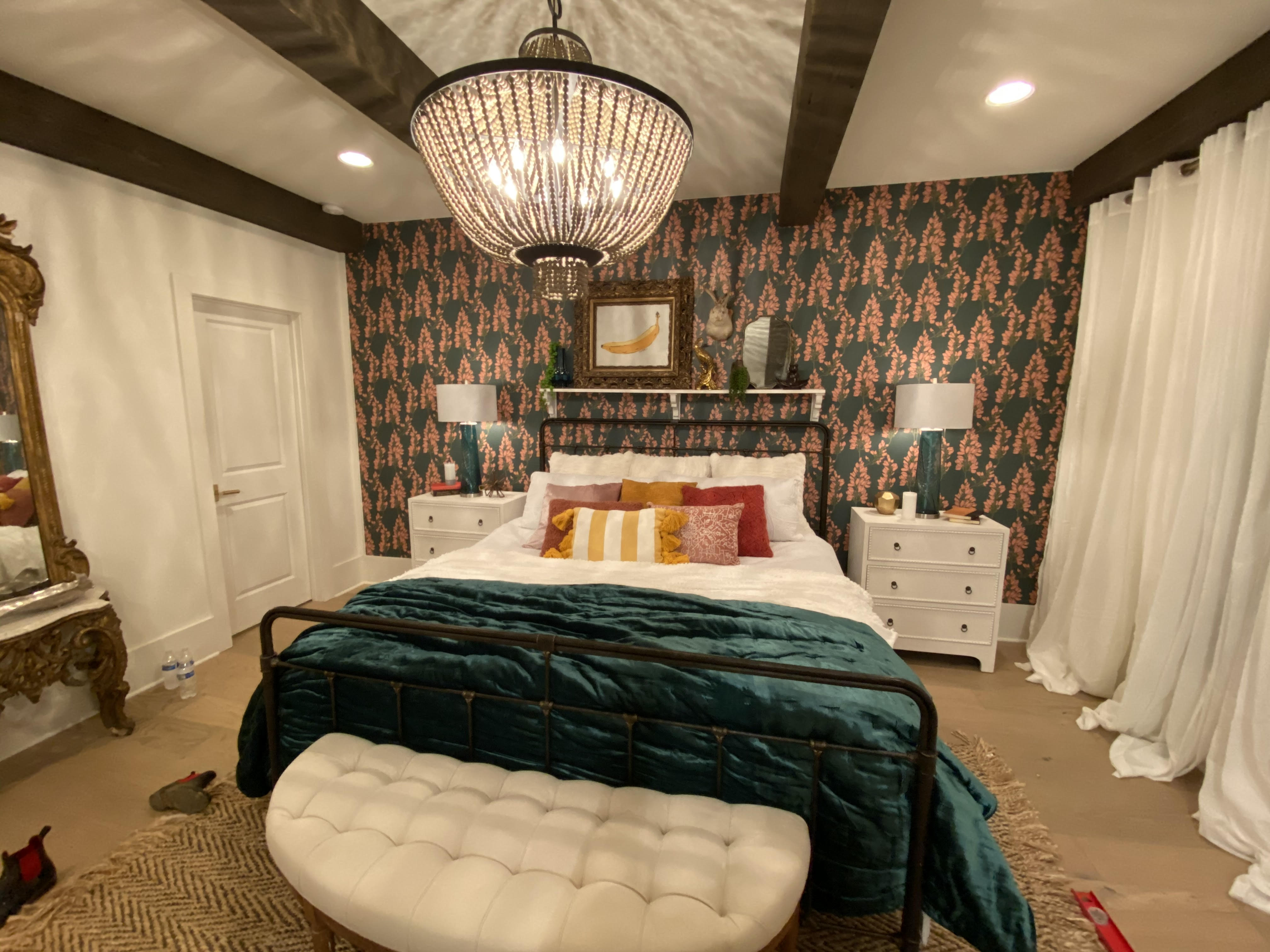 During the third episode, beams again played a key role in the design as the team installed  Barn Board Wood Beams in the main bedroom.