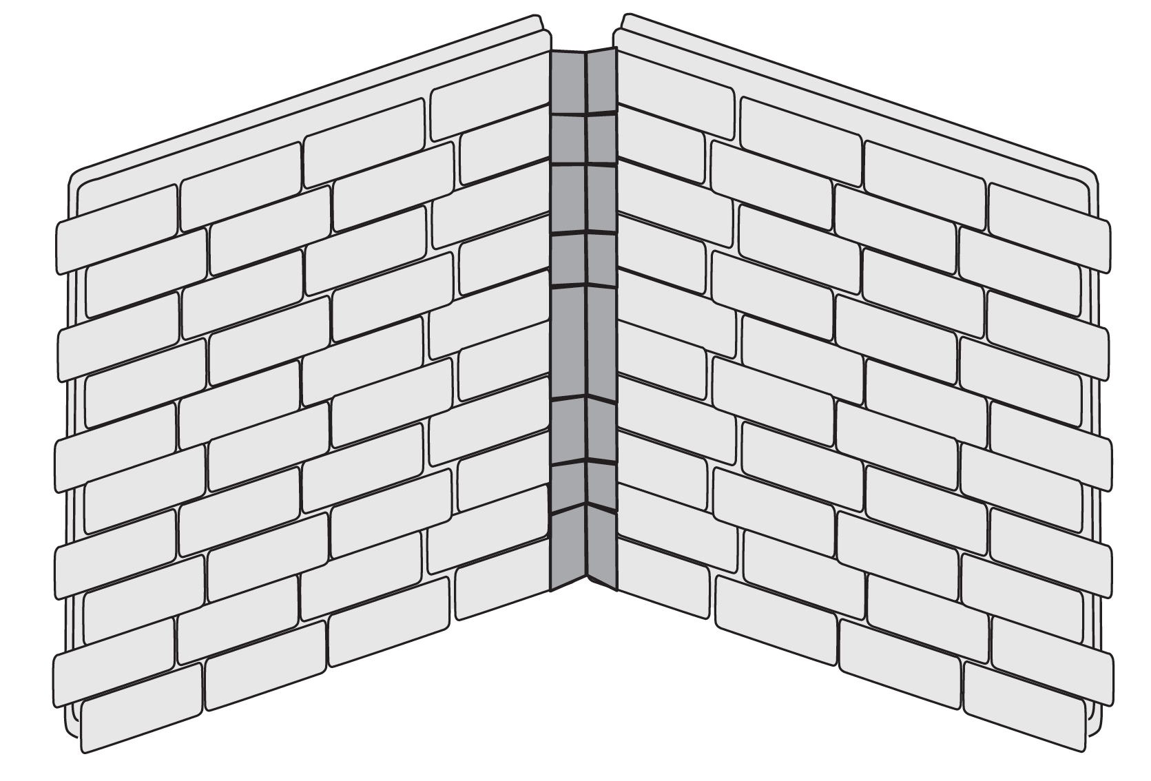 Faux Wall Panel with center universal flush corner