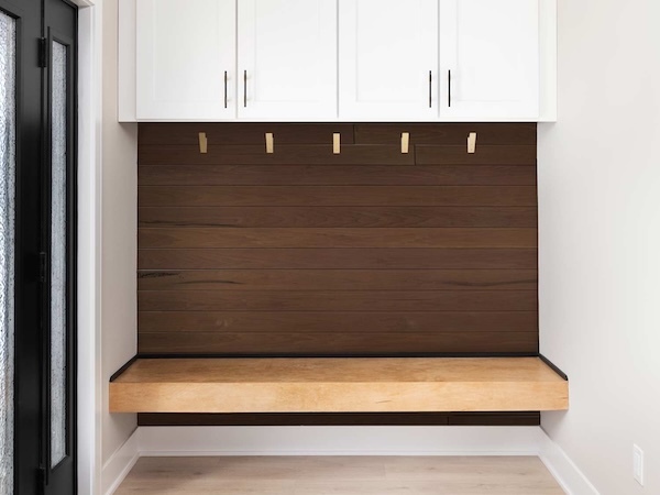 Thermal Poplar Solid Wood Wall Paneling for a home foyer
