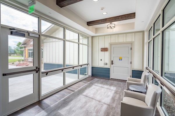 Heritage Faux Wood Beams in Dark Walnut in one-directional beam layout for ceiling design 