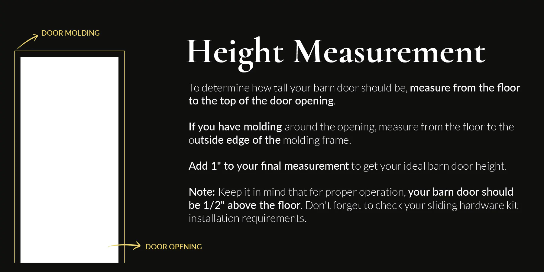 Learning how to measure the height of a residential barn door 