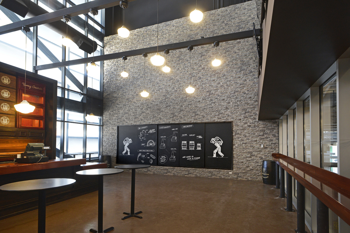 The Bow Street Irish Pub built a budget-friendly accent wall with stacked stone panels
