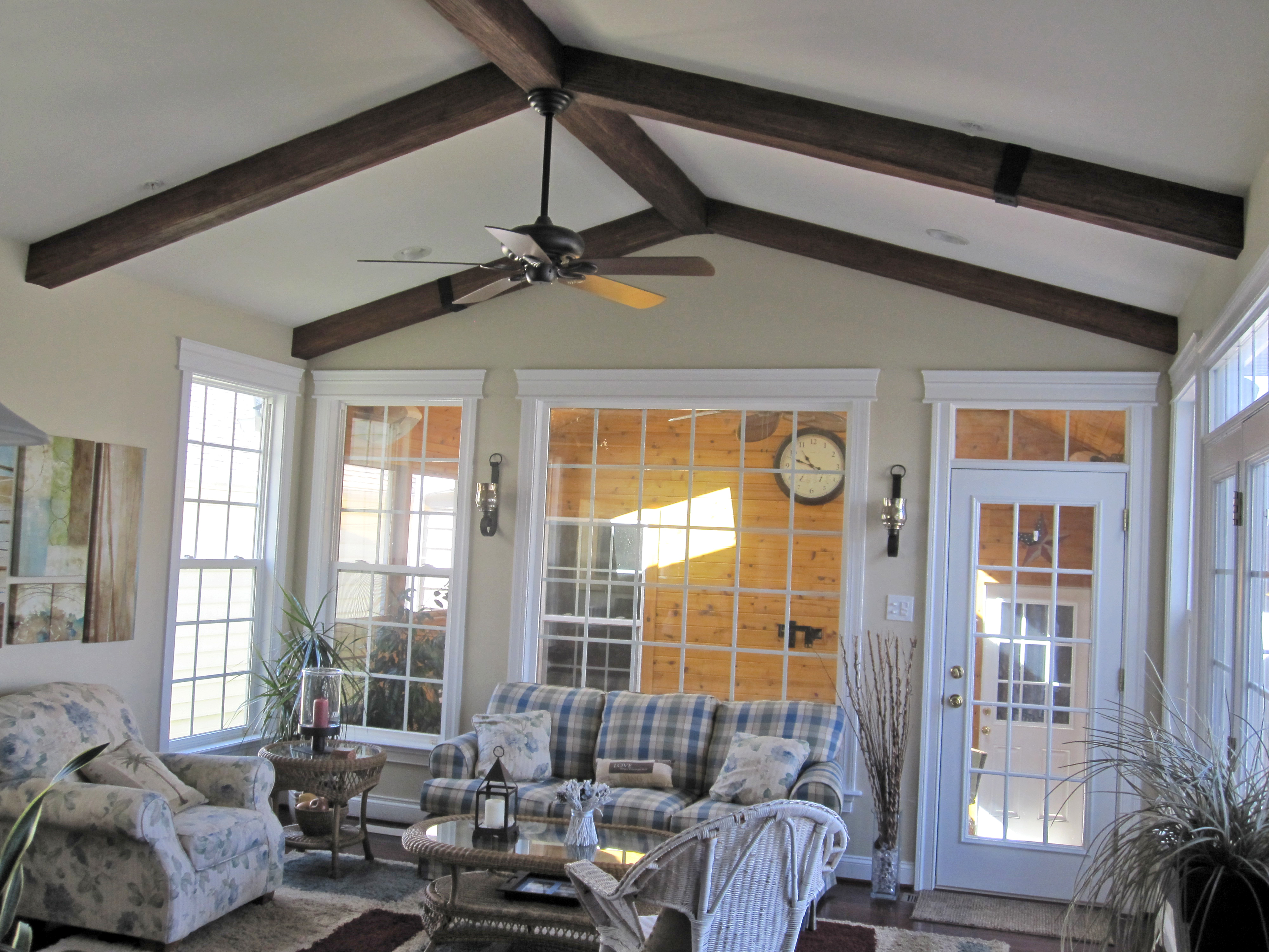 Rough Hewn Faux Wood Beams in Caramel