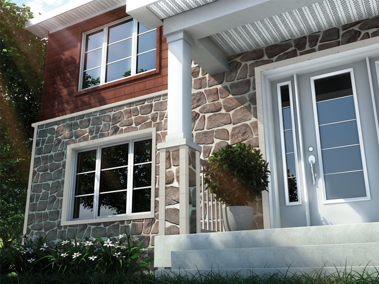 Novik fieldstone exterior siding panels