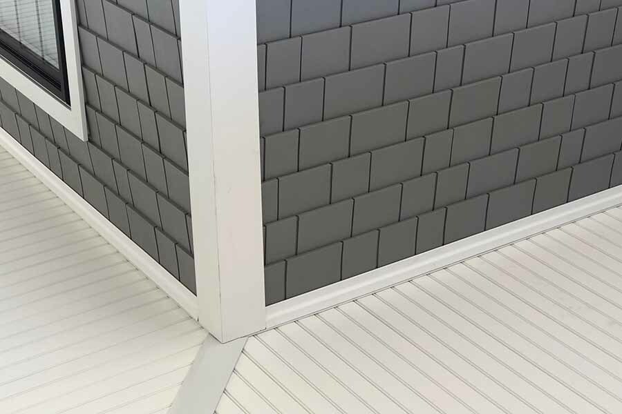 Novik Northern Shake siding in Rockaway Gray