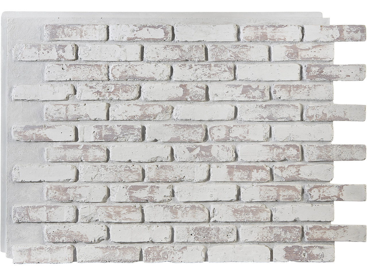 Old Chicago Faux Brick Wall Panel in Whitewash Brick
