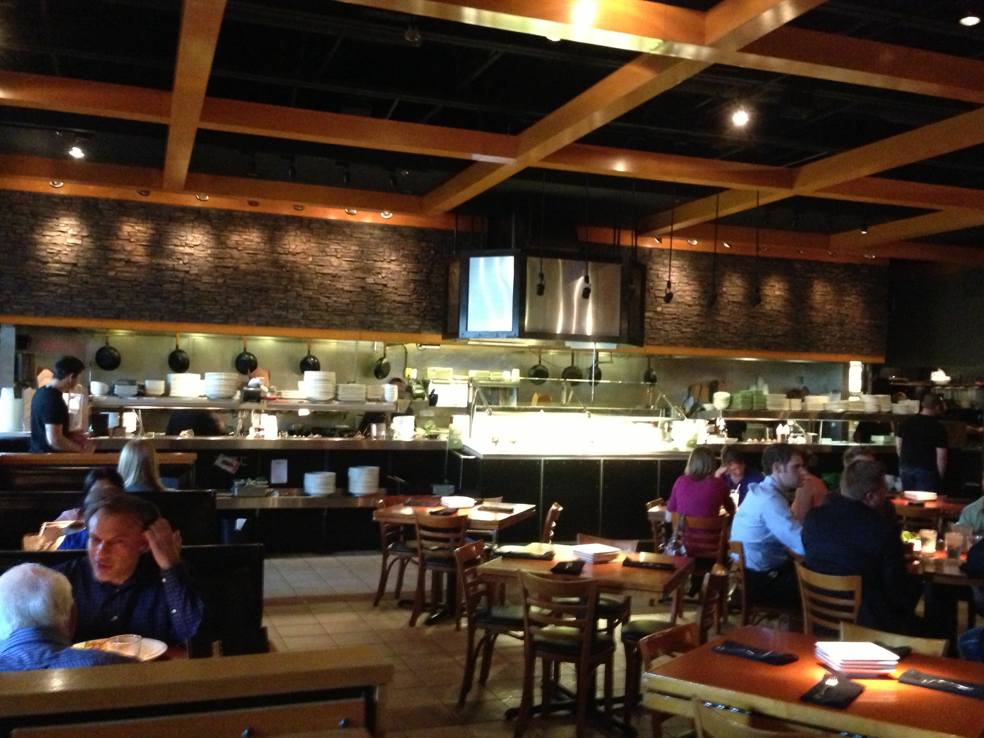  A Chinese restaurant gets a nice face lift with stacked stone panels
